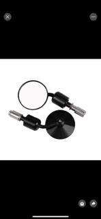 6.8CM DIAMETER SMALL BAR END REAR VIEW MIRRORS IN  BLACK