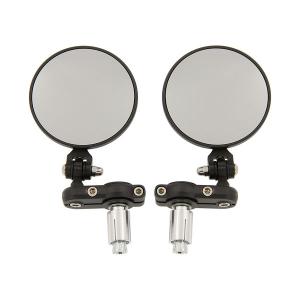 ROUND BLACK END OF BAR MIRRORS